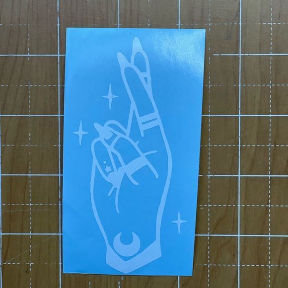 Fingers Crossed Witchy Vinyl Decal - Picture 1 of 6